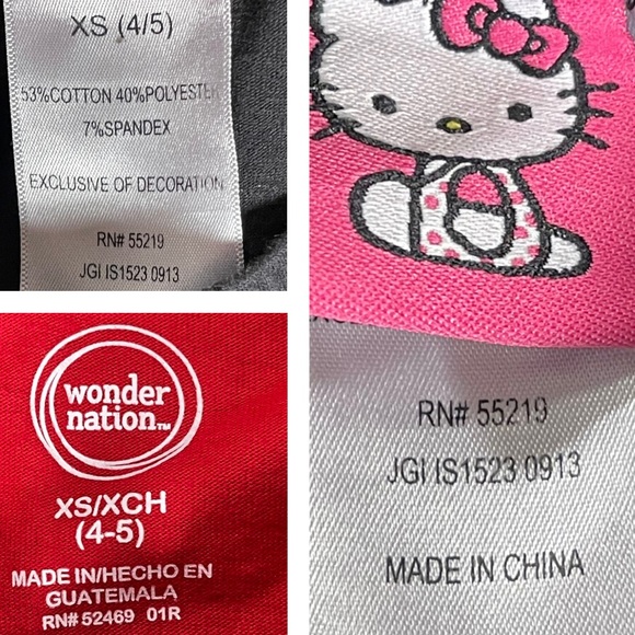 Girls size Xs bundle of 4 short sleeve, 1 long sleeve shirt, 1 pair of leggings - Picture 4 of 16